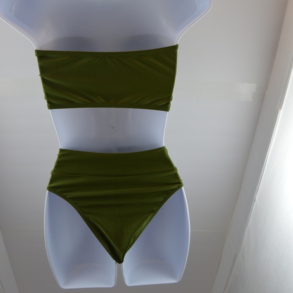 🔴 Army Green 2 Piece Sleeveless Swim Suit - Picture 4 of 5